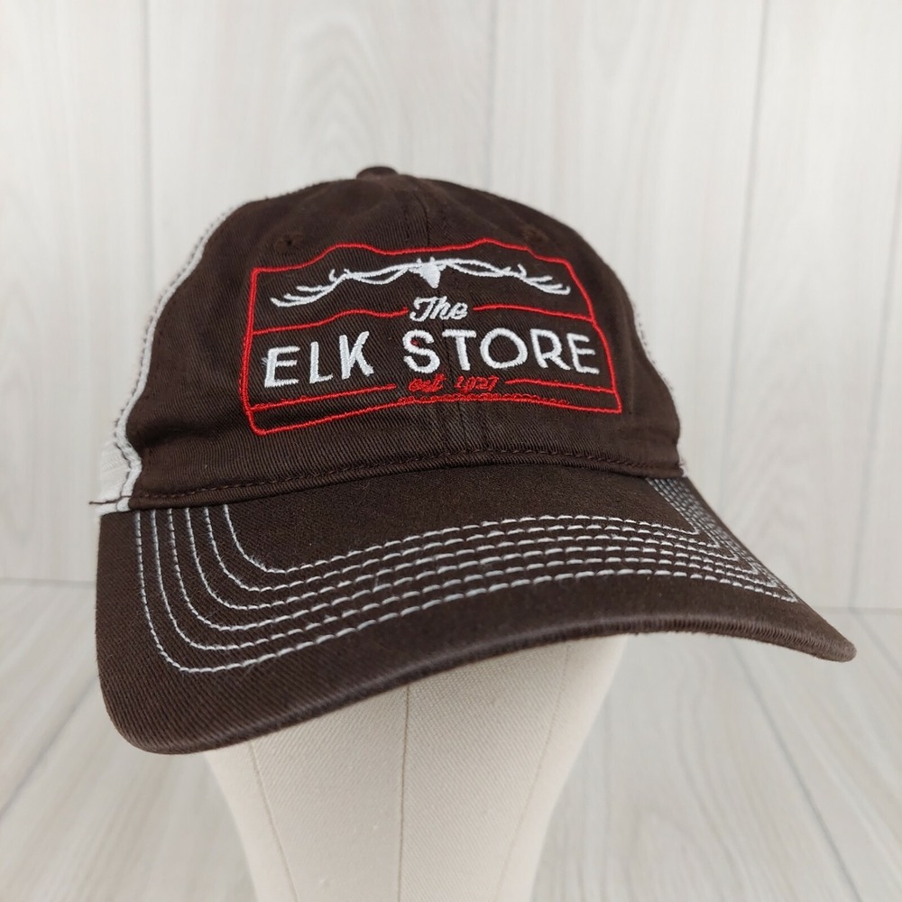 District Trucker Hat Unisex OSFM Brown The Elk Store Embroidered Mesh Back Cap